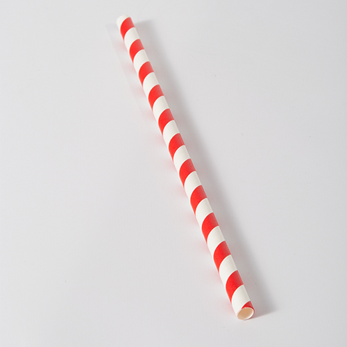 Red Striped Paper Straws (D3074 P5 - Product out of pack shot)